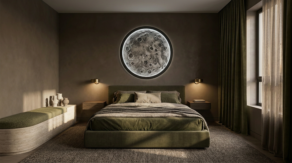 Lunar 100cm – Illuminated Moon Wall Sculpture