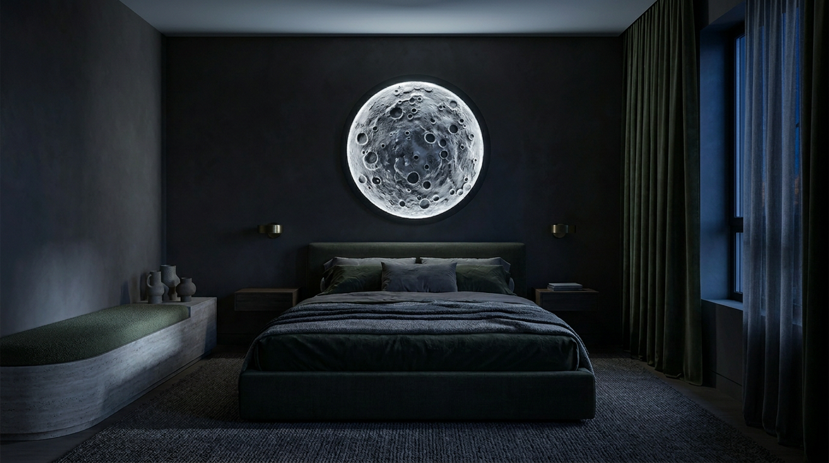Lunar 100cm – Illuminated Moon Wall Sculpture