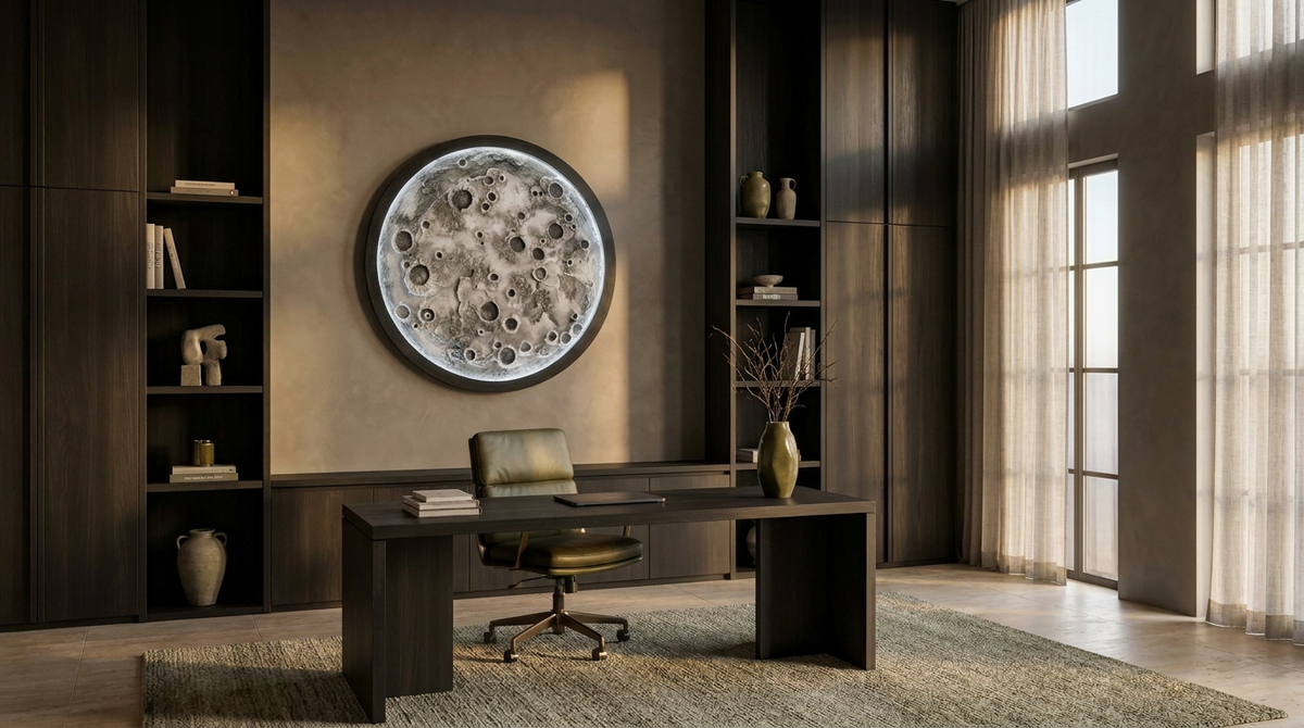 Lunar 120cm – Illuminated Moon Wall Sculpture